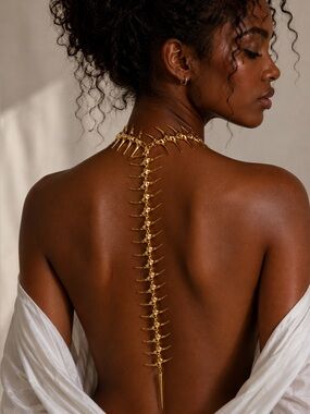 Gold Spine Back Chain Trendy Necklace